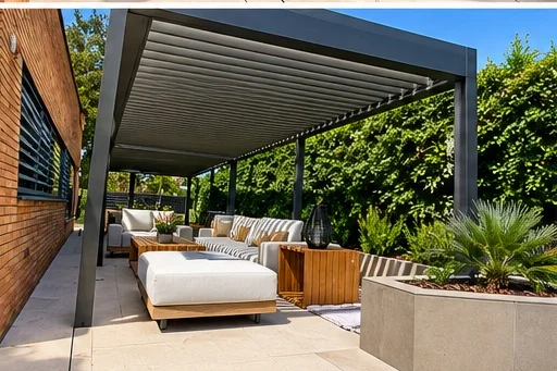 Pérgola bioclimática con lamas orientables