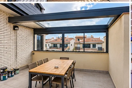 Pérgola de aluminio integrada en una terraza